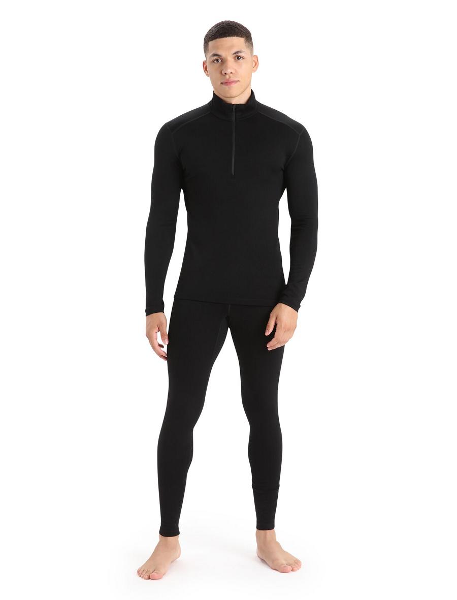 Base Layers Icebreaker Merino 260 Tech Long Sleeve Half Zip Thermal Top Męskie Czarne | PL 1560HAPK